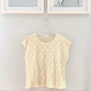 Francesca's Collections Embroidered Lace Top M